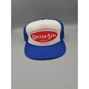 Vintage Winter Seal Products Aluma-glass Trucker Snapback Hat Cap Nampa Idaho
